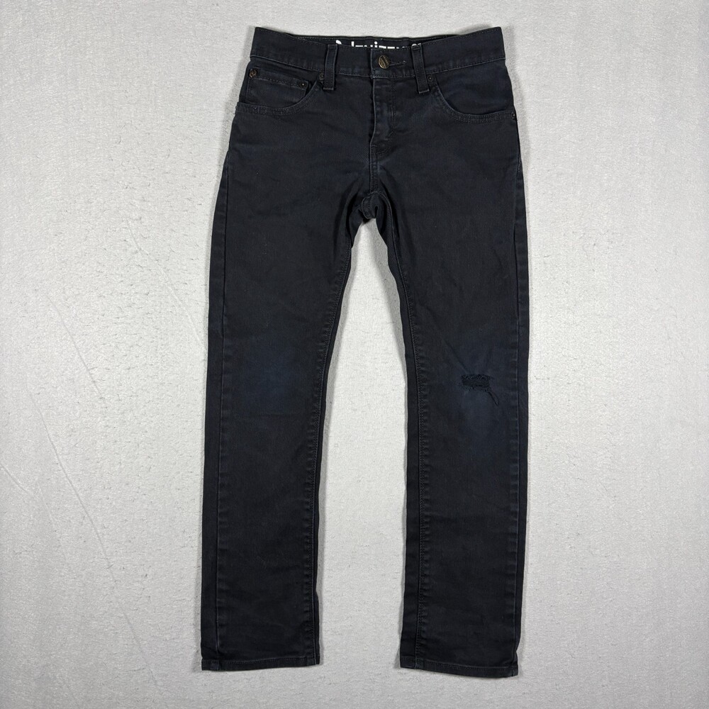 Denizen Levi's 216 Boys Skinny Fit Jeans Adjustable Waist Black Denim Size 10R